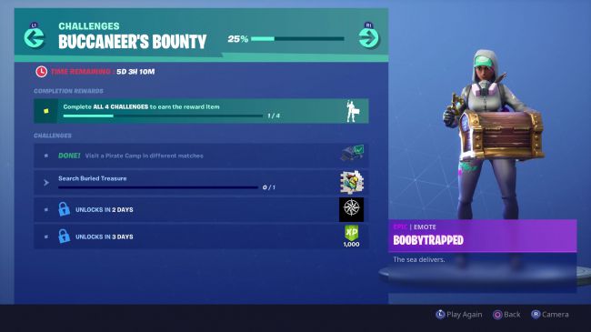 el tema pirata que se esta ejecutando actualmente en fortnite continua con un nuevo conjunto de desafios de recompensas de fortnite buccaneer s - que ejecuta fortnite